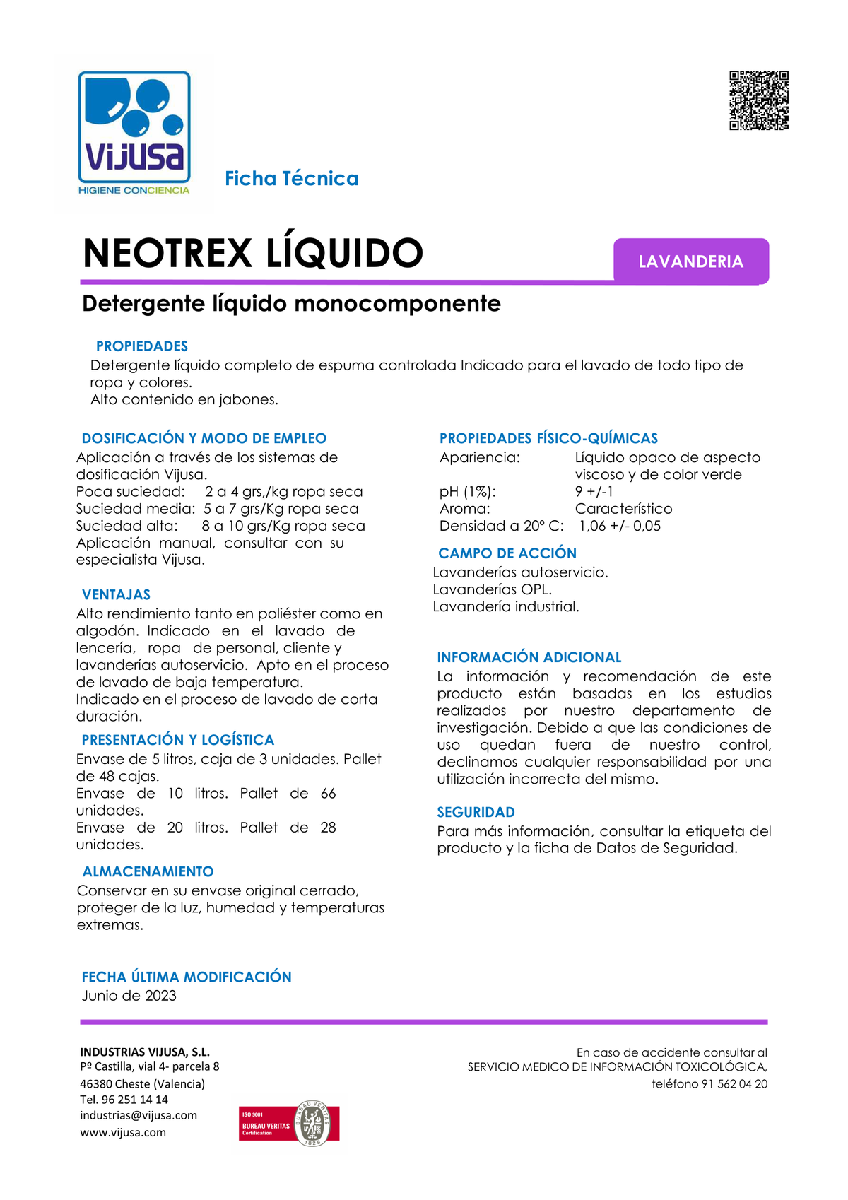 Neotrex Líquido - Detergente para ropa Vijusa