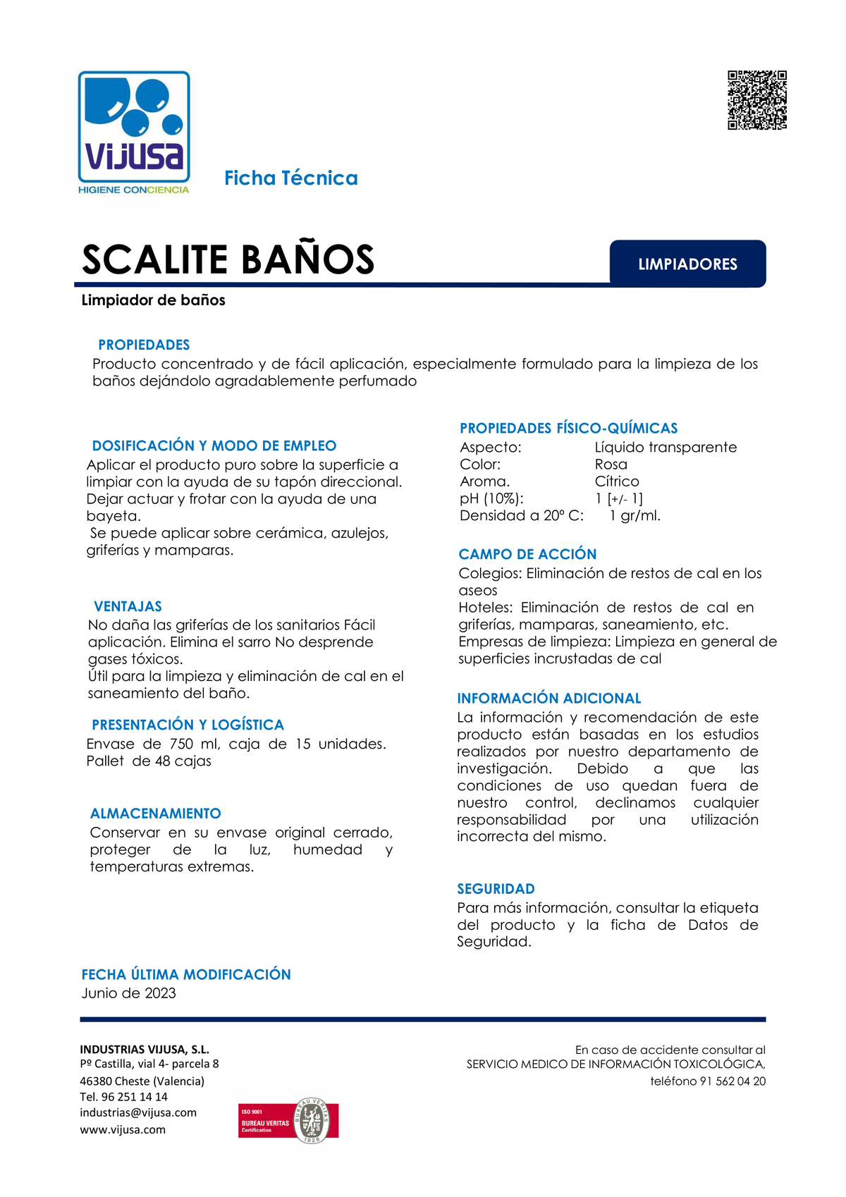 Scalite Antical para Baños 750ml