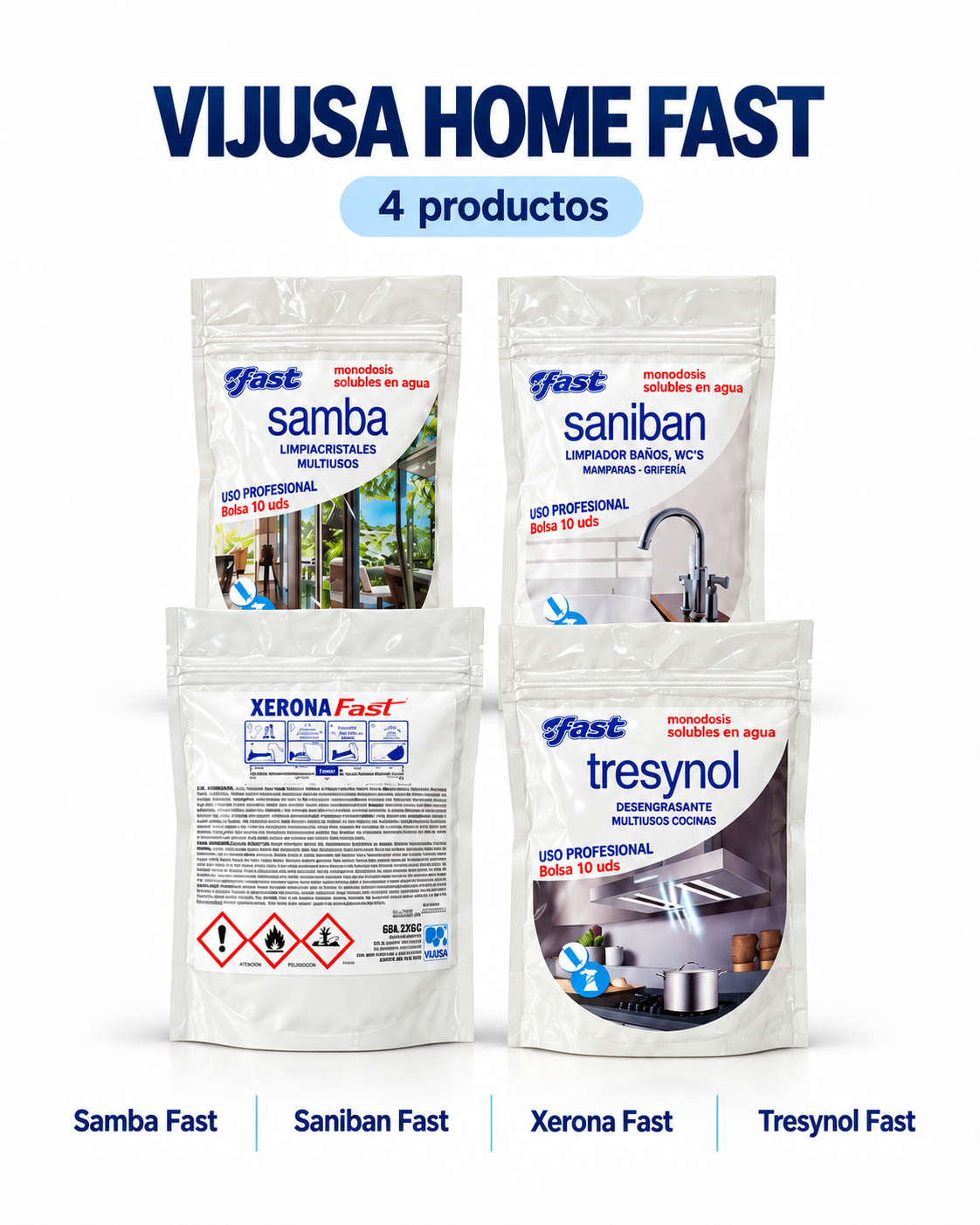 Combo Fast VIJUSA HOME FAST - 4 productos profesionales
