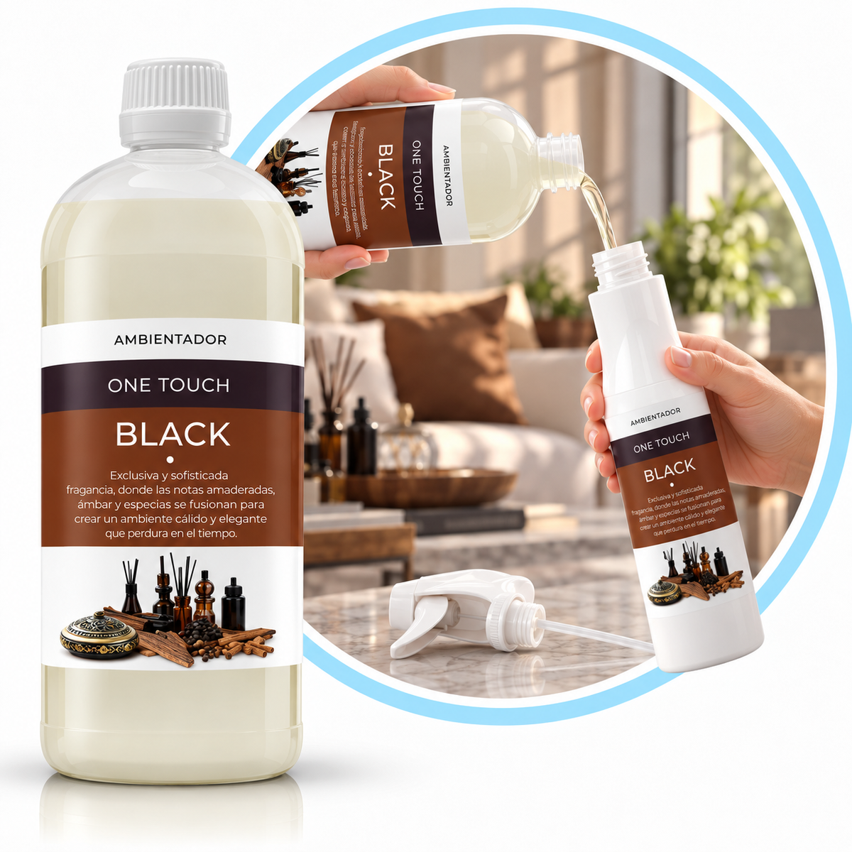 One Touch Black 1L - Recarga Ambientador Oriental