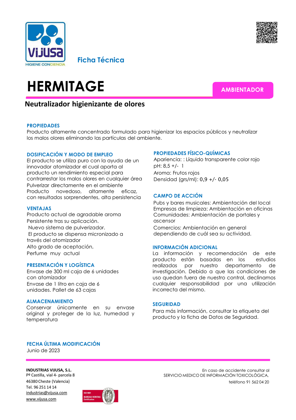 One Touch Hermitage 300ml