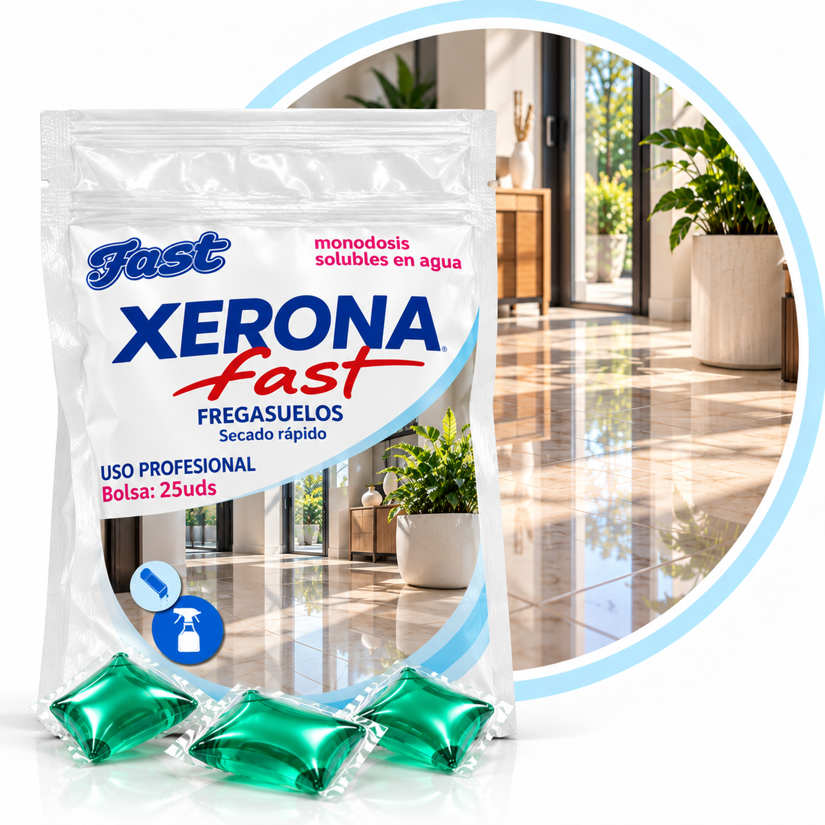 Fast Xerona Fast 25 uds - Fregasuelos Higienizante VIJUSA