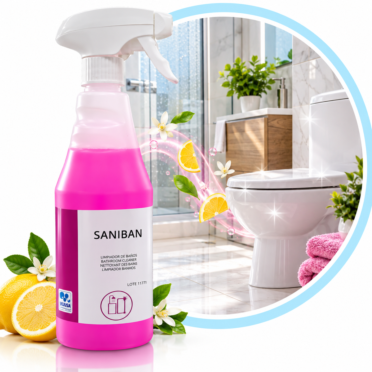 Saniban 750ml - Limpiador Baños Cítrico VIJUSA