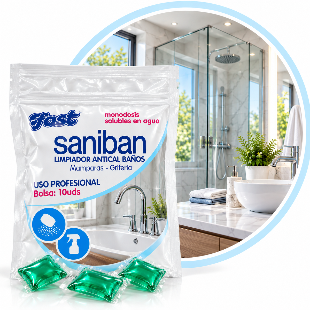 Fast Saniban Desinfectante para Baño (Capsulas)