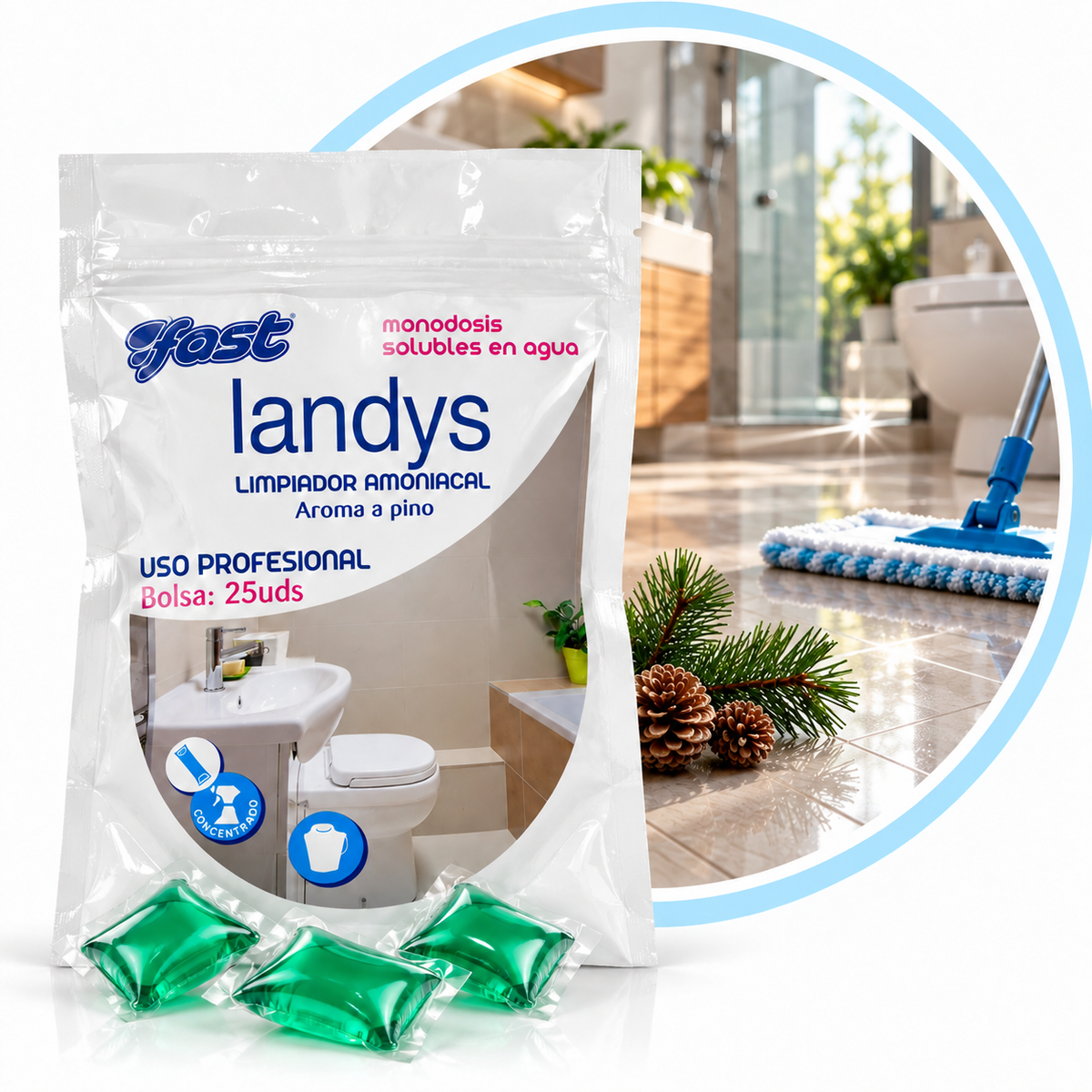 Fast Landys Limpiador de Piso Amoniacal (Capsulas)