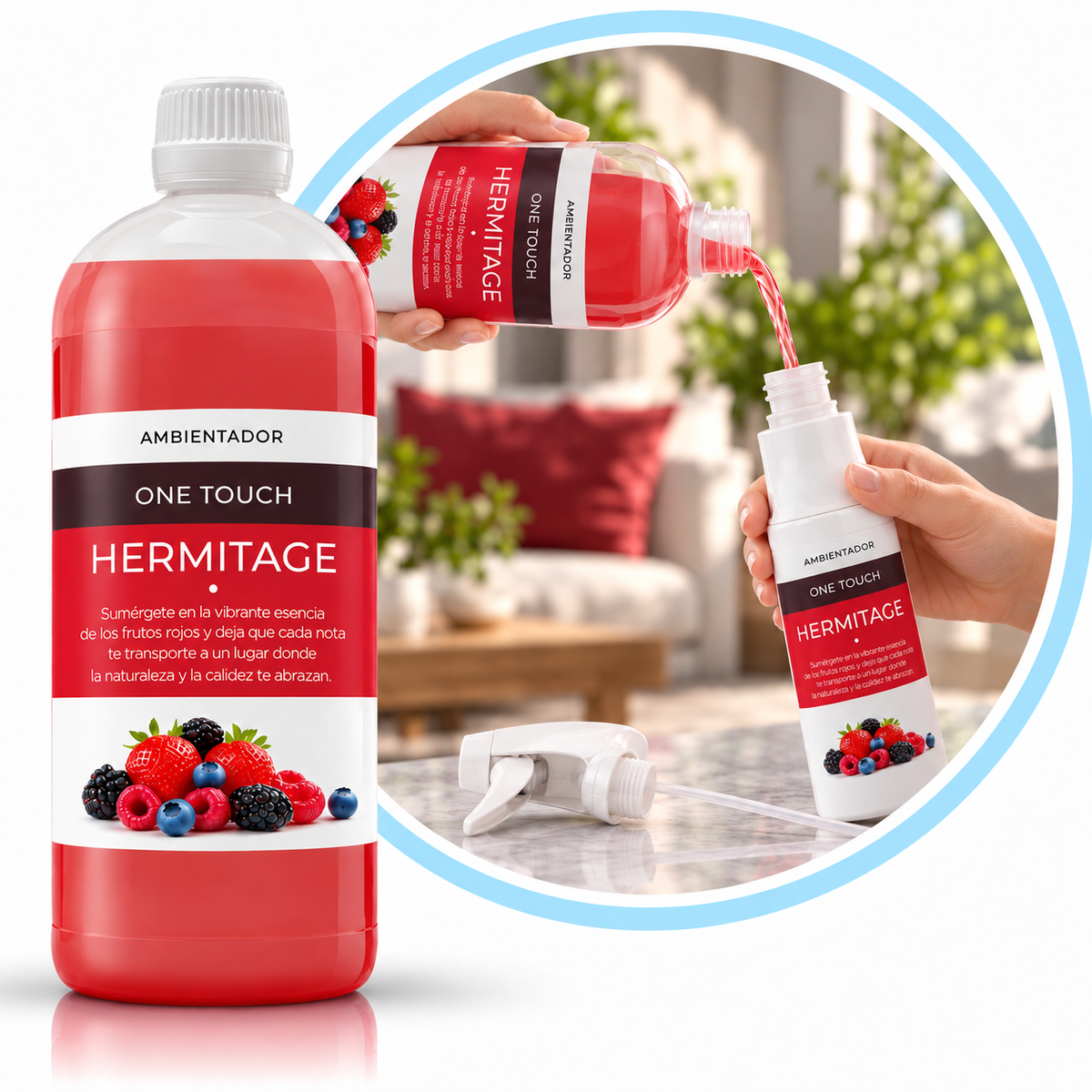 One Touch Hermitage 1L - Recarga Ambientador Frutos Rojos