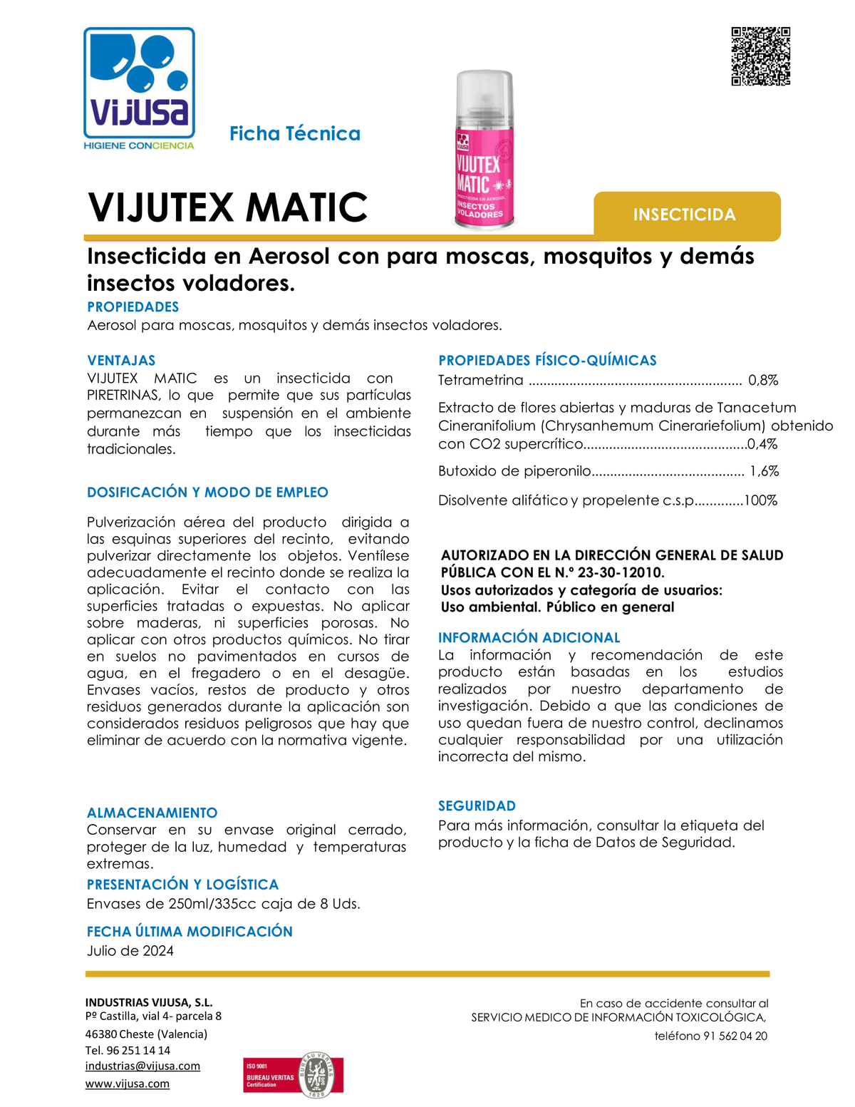 Vijutex Matic Insectos Voladores