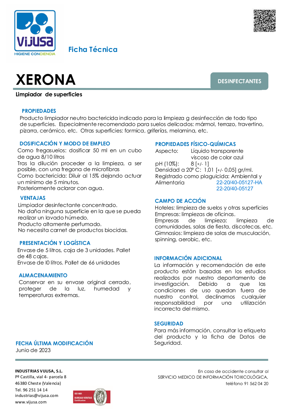 Xerona Desinfectante de Piso Perfumado 5L